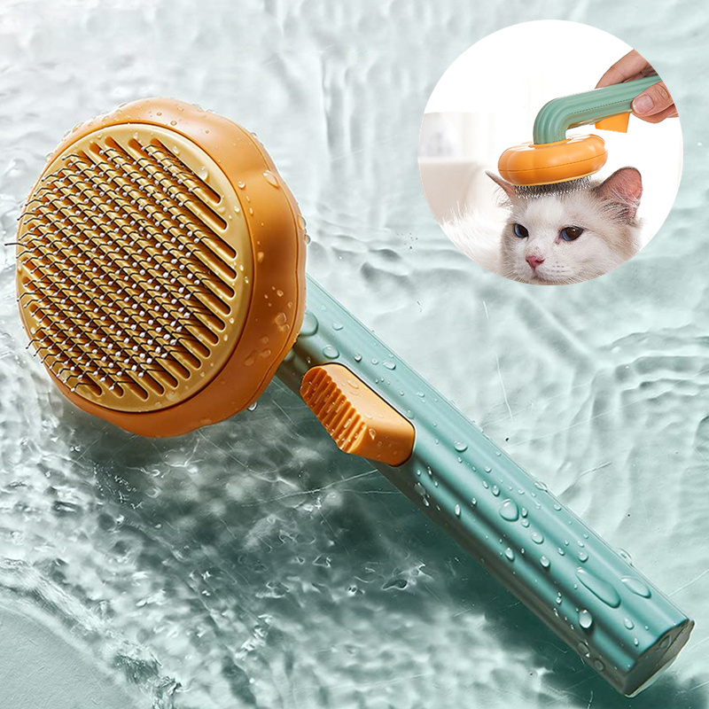 New Pet Cat Brush – Handheld Self-Cleaning Steel Comb for Hair Removal
