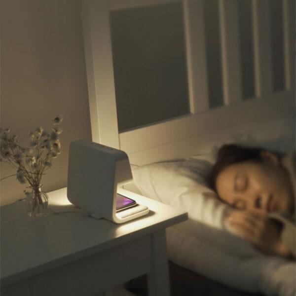 Creative 3-in-1 Bedside Lamp – Wireless Charging, LCD Alarm Clock & Phone Charger - Image 5