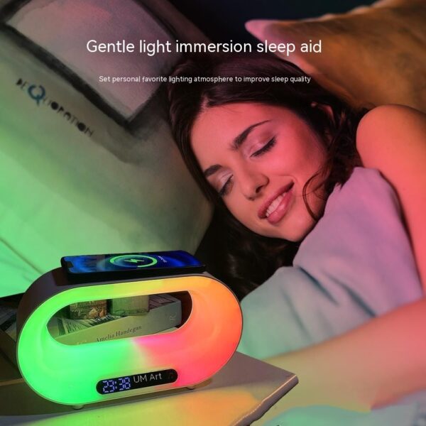3-in-1 Smart LED Desk Lamp – APP-Controlled RGB Night Light, Wireless Charger & Alarm Clock - Image 5