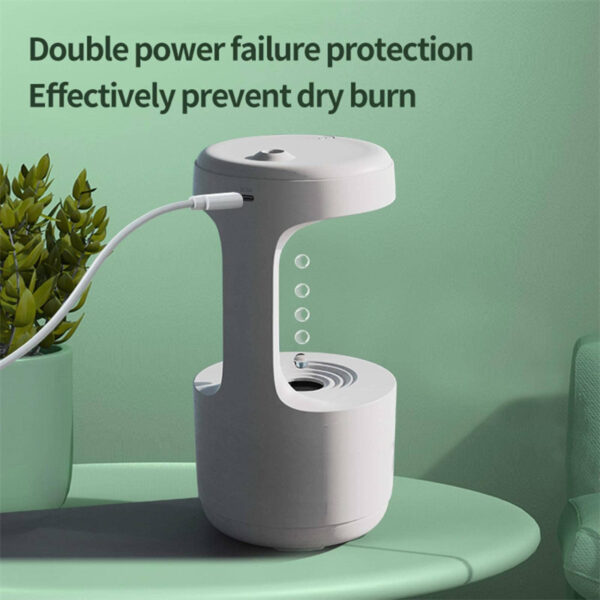 Bedroom Anti-Gravity Humidifier – Clock, Quiet Water Drop Aroma Diffuser & Large Capacity - Image 4
