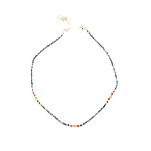 New Cute Broken Silver Necklace – Natural Pearl Pendant & Colourful Beads Chain - Image 6
