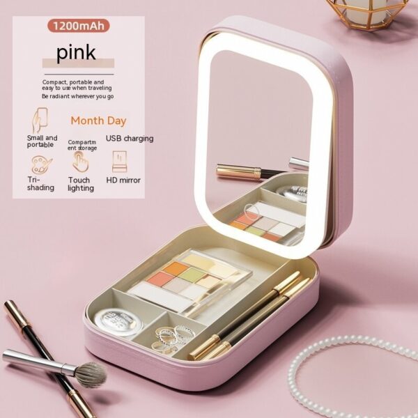 Makeup Organizer with LED Touch Light – Sleek & Functional - Image 3